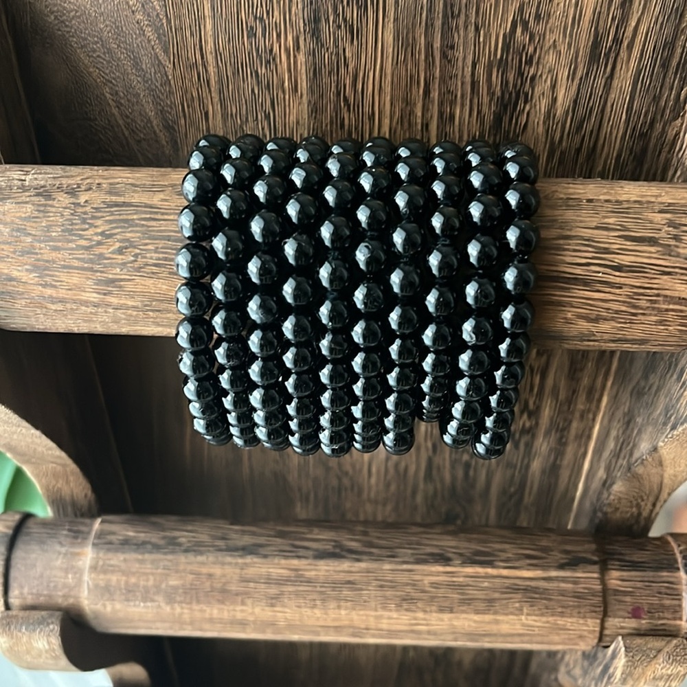 Black Tourmaline Bracelet (One) 8mm - Picture 3 of 5